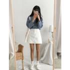 Inset Shorts Zip-front Mini A-line Skirt