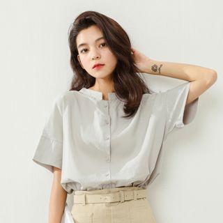Crewneck Plain Oversize Blouse