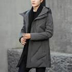 Hooded Padded Snap Buttoned Coat