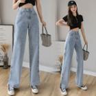 Slit Straight-fit Jeans