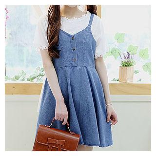 Spaghetti-strap Denim Dress