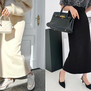 Slit-back Maxi H-line Skirt