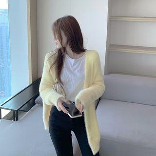Furry Cardigan Yellow - One Size