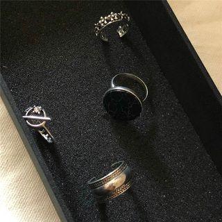 Set Of 4: Alloy Ring (various Designs) 4 Pcs - As Shown In Figure - One Size