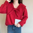 Ribbon Sweater Red - One Size