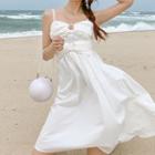 Spaghetti Strap Twisted Bow A-line Dress