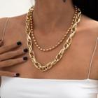 Set Of 2: Round Bead Chain + Chain Necklace