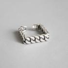 925 Sterling Silver Square Chained Open Ring