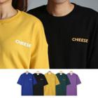 Couple Cheese Print Boxy-fit T-shirt