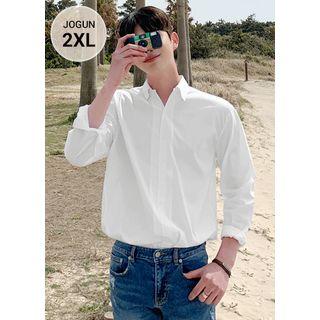 Button-down Open-placket Shirt