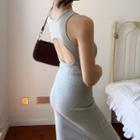 Open-back Midi Sheath Tank Dress