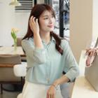 Raglan-sleeve Chiffon Blouse