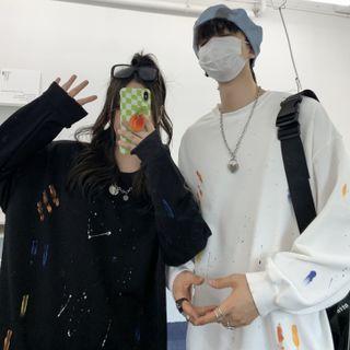 Couple Matching Splash Print Sweatshirt