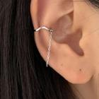 Chained Alloy Cuff Earring 1 Piece - Silver - One Size