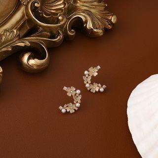 Flower Shell Alloy Dangle Earring 1 Pair - Gold - One Size