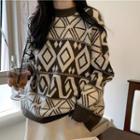 Diamond Crewneck Loose-fit Sweater