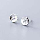925 Sterling Silver Button Earring