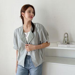 Open-front Pleated Jacket