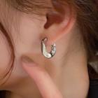 Metal Hook Earring 1 Pair - Hook Earring - Silver Pin - Siver - One Size