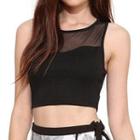 Mesh Panel Cropped Tank Top