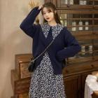 Plain Loose-fit Sweater / Floral Print Dress