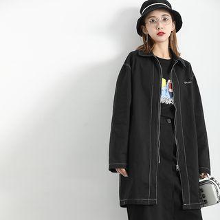 Stitched Denim Jacket Black - One Size