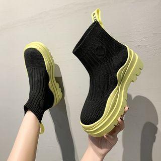 Platform Two-tone Short Boots