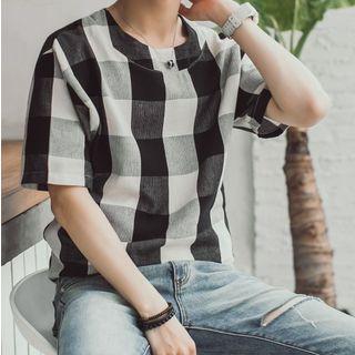 Check / Windowpane Short-sleeve T-shirt