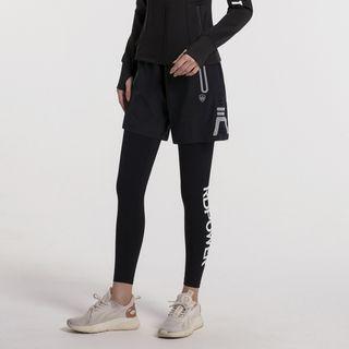 Mock Two-piece Lettering Yoga Pants