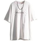 Short-sleeve Heart Print Loose-fit T-shirt