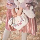 Rabbit Embroidered Crossbody Bag Milky White - One Size