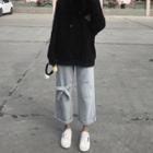 Bow-accent Wide-leg Jeans