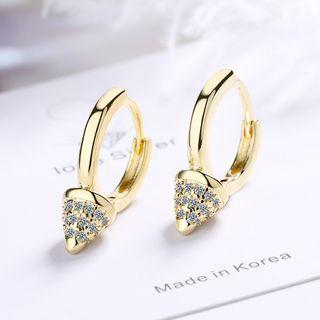 Rhinestone Cone Alloy Hoop Earring