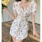 Short-sleeve Floral Print Cropped Top / Dress