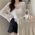Long Sleeve Crochet Lace Top