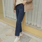 Button-fly Napped Straight-cut Jeans