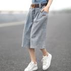Capri Wide Leg Jeans Light Denim - One Size