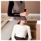 Square-neck Rib-knit Top