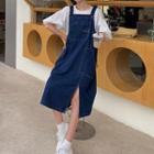 Set: Sleeveless Denim Dress + Short-sleeve Top