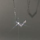 Rhinestone Sterling Silver Necklace Silver - One Size