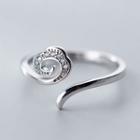 925 Sterling Silver Rhinestone Cloud Open Ring S925 Silver Ring - One Size