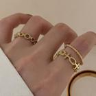 Set Of 3: Alloy Open Ring (various Designs) Gold - One Size