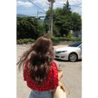 Puff-sleeve Cherry Pattern Blouse