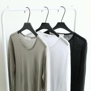 Linen Blend Round-neck T-shirt