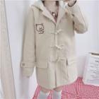 Bear Ear Hooded Toggle Coat Almond - One Size