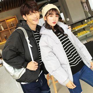 Couple Matching Fish Bone Hooded Puffer Jacket