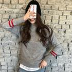 Raglan-sleeve Contrast-trim Wool Blend Sweater