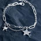 Star Layered Sterling Silver Bracelet Silver - One Size