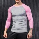 Color Block 3/4-sleeve Sports T-shirt