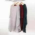 Linen Long Sleeve Midi Dress